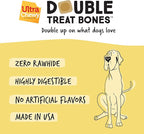 Ultra Chewy Yogurt with Banana Double Treat Bones: Long-Lasting Dog Treats Made in USA for Large and Small Breeds, Highly Digestible, Ideal for Aggressive Chewers (24 Count)
