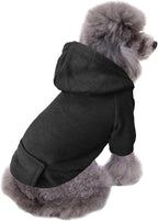 Jecikelon Winter Dog Hoodie Sweatshirts with Pockets Warm Dog Clothes for Small Dogs Chihuahua Coat Clothing Puppy Cat Custume (Black, Medium)