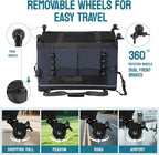 24-inch Foldable Cat Carrier with Removable Wheels – Large Pet Travel Carrier for Cats & Small Dogs, Breathable & Sturdy for Car Rides (Holds up to 44lbs)