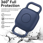 DDJ 2-Pack Dog Collar Holder for Tile Life360 Mate (2024) 2022 Tracker, Waterproof Silicone Cover Full-Body Protective Case for Tile Mate Tracker Cat Collar, Ultra Durable/Scratch Resistant,Navy Blaze