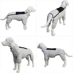 Dog Warm Jacket, Outdoor Snow Covered Reflective Windproof, Adjustable M/L Zippered Vest for Medium to Large Dogs (Off White) M