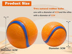 Dog Toy Ball,Rubber Sound-Producing Toy Ball, with a Groove Design That is Resistant to Bites, Has a High Bounce, Dog Training Interactive Pet Toy, Relieving Pet Anxiety,Pack of 2