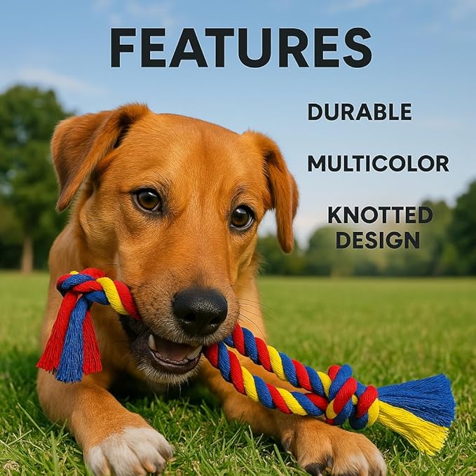 Dog Rope Toys Heavy Chew Toys for Medium & Large Breed Dogs – Durable Rope Toy Set for Teething, Chewing, and Interactive Play(Set of 2 Toys)