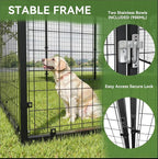 Large Dog Kennel with Roof, Outdoor Heavy Dog Cage for Big Dogs, 118x118x70.9 Galvanized Dog Fence Pen with Double Secure Locks，Weatherproof ，for Large Dogs