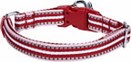 Blueberry Pet Safety Dog Collar with Dual D-Rings | 3M Reflective Multi-Colored Adjustable Collar in Marsala Red and Pink | Soft Nylon Dog Collar for Active Small Dogs