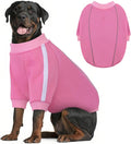 Queenmore Fleece Dog Sweater for Girl Dogs, Pullover Pink Dog Sweatshirt Sweatshirt with Leash Hole, Reflective Stripes – Cozy Winter Fleece Jacket for Small/Medium/Large Femal Puppy XL