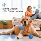 Interactive Dog Toys Dog Ball,Durable Motion Activated Automatic Rolling Toys for Medium/Large Dogs,Automatic Moving, Bouncing,and Rotating,E-TPU Material, IP54 Waterproof (Blue)
