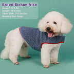 cyeollo Dog Coat Reversible Dog Jacket Winter Sherpa Dogs Sweater Clothes for Cold Weather Fleece Warm Pet Coats for Medium Dogs, Blue 2XL