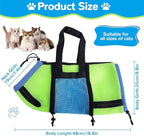 AWOOF Cat Grooming Bag Adjustable Cat Bathing Bag Anti Scratch Bite Polyester Soft Durable Mesh Cat Shower Bag for Small Medium Large Cats