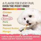Earth Animal No Hide Stix - Long Lasting Rawhide Free Small Dog Chews Sticks, Salmon - 80 Count Extra Value Pack