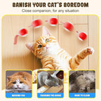 Interactive Cat Toy Balls, 2025 New Cat Toys for Bored Indoor Adult Cats Peppy Pet Ball for Cats (Grey)