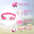 Light Up Dog Collar, Adjustable USB Rechargeable Glow in Dark Dog Collar ，Waterproof Dog Collars for Small Dogs (Pink, Small)