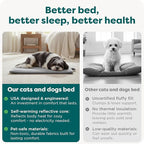 Furhaven ThermaNAP Self-Warming Cat Bed for Indoor Cats & Small Dogs, Washable & Reflects Body Heat - Quilted Faux Fur Reflective Bed Mat - Espresso, Small
