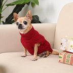 2 Pack Dog Sweaters for Small Dogs Turtleneck Pullover Cable Knit Puppy Stretch Clothes Chihuahua Yorkie Pomeranian Toy Poodle Boy Girl Pets Winter Doggie Clothes (XS, Pink & Red)