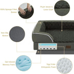 Orthopedic Dog Beds for Large Sized Dogs, Waterproof Memory Foam Large Pet Bed with Sides 36x27Inch, Non-Slip and Egg-Crate Foam Big Dog Couch Bed with Removable Washable Cover, Dark Green