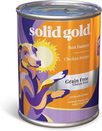 Solid Gold Canned Dog Food for Adult & Senior Dogs - Grain Free Wet Dog Food with Real Chicken - Sun Dancer High Calorie Wet Dog Food for Healthy Digestion and Immune Support