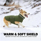 Dog Coat, Waterproof Winter Jacket, Warm Windproof Vest, Reflective Adjustable Turtleneck Coats for Large Dogs with Hook & Loop - Green - XL