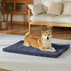 Dog Crate Pad - Dog Bed Large Sized Dogs with Removable Washable Cover and Waterproof Lining - Memory Foam Pet Bed for Crate - Reversible Kennel Mat (Cool & Warm), 36-inch, Dark Grey