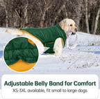 Lelepet Reversible Dog Coat Waterproof Dog Jacket Windproof Puffer Vest for Winter Warm Lightweight Coats for Small Dogs Adjustbale Hook & Loop Pet Apparel with Leash Hole, Shih Tzu, Green, S