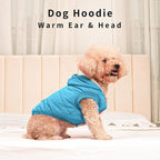 Fleece Lining Extra Warm Dog Hoodie in Winter,Small Dog Jacket Puppy Coats with Hooded,Light Blue XS