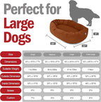 Majestic Pet 40 Inch Suede Shredded Memory Foam Mix Calming Large Dog Bed Washable 40 x 29 x 9 (Inch) - Cozy Soft Round Donut Dog Bed with Spine for Head Support - Pet Bed Rust
