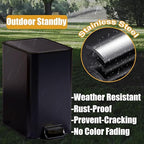 Metal Dog Pooper Scooper for Yard - 3.2Gal Dog Poop Trash Can Outside with Pedal - Pet Waste Container Outdoor - Stainless Steel Garbage Bucket with Lid - Black Trash Bin, Long Handle Tray and Rake