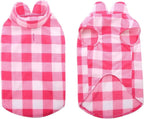 KAMA BRIDAL Dog Spring Autumn Winter Coat Pullover Fleece Vest for Cats & Small/Medium Dogs - Thin Sweater, Pink & White Plaid (L)