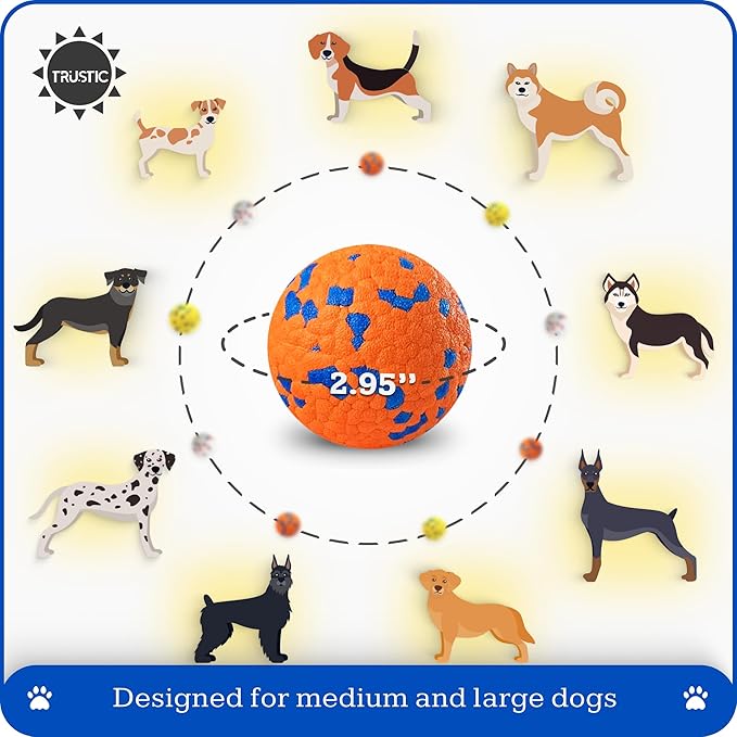 Foam Fetch Dog Balls 3 inch, for Large and Medium Breeds, Durable Toy for Chewers (Yellow, 2 Pack)