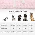 KSIIA Washable Dog Bed Deluxe Plush Dog Crate Beds Comfy Kennel Pad Anti-Slip Pet Sleeping Mat for Large, Jumbo, Medium, Small Dogs Breeds, 35" x 23", Pink