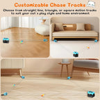 Interactive Cat Toy for Indoor - Automatic Cat Treadmill with Remote Control, 3 Speeds, Quiet Motor & Durable Design | Indoor Chase Hunting Feather Toys for Fitness, Playtime & Energy Release (Blue)