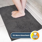 Muddy Mat® Original Dog Door Mat for Muddy Paws, Super Absorbent Microfiber, Non-Slip Washable Pet Rug, Quick Dry Chenille Entryway Carpet, Machine Washable Indoor Outdoor mat, Charcoal 48"x72"