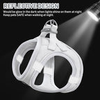 GAMUDA Small Pet Harness Collar and Leash Set, Step in No Chock No Pull Linen Fabric Soft Mesh Dog Vest Harnesses Reflective for Dogs Puppy Cats Kitten Rabbit (White, S)