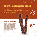 Jack&Pup 6 inch Braided Beef Collagen Sticks, Rawhide Free, Long Lasting Dog Chews, Healthy Single Ingredient Treats for Medium Dogs, Bully Stick Alternative, Collagen Chew for Dogs. 8pk