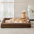 WNPETHOME Giant Dog Bed, Washable Dog Couch with Removable Waterproof Cover, Orthopedic Large Pet Sofa Bed with Bolster Sides for Sleeping