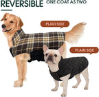 Kuoser Warm Dog Coat, Waterproof Dog Coats for X-Small Dogs, Adjustable Durable Doggie Winter Jacket Reversible Cozy Puppy Cold Weather Apparel from Small to Large Breed, New Brown XS