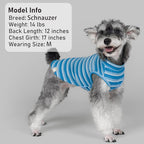 KYEESE 2Pack Waffle Dog Shirts for Small Dogs Stretchy T-Shirts Lightweight Tank Top Sleeveless Striped Vest Breathable Cat Tee, Medium, Blue+Striped