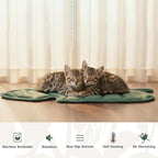 NWK Green Leaf Shaped Self Warming Cat Bed Mat, Thermal Dog Mat Cat Pad, Washable, Non-Slip Bottom for Sofa & Crate & Kennel & Car Seat (Green Leaf, Large (30'' X 19''))