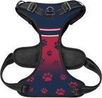 Custom New England Dog Harness with Reflective Stripes Personalized Name and Number Dog Vest Harness with Pet Traction Rope for Small Medium Large Dog