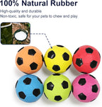 Latex Squeaky Dog Soccer Ball Toys, Dog Football Ball for Puppy Small Medium Dogs, Vibrant Colors Soccer Chew Fetch Throw Ball 6 Pcs/Set (2'')