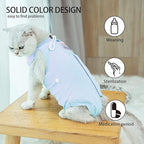 Kitten Onesies,Cat Recovery Suit for Abdominal Wounds or Skin Diseases,After Surgery Wear Anti Licking Wounds,Breathable E-Collar Alternative for Cat Blue M