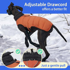 MIGOHI Lightweight Dog Coat, Windproof Dog Jacket, Puffer Jacket for Large Dogs, Padded Vest with Reflective Strips, Warm Snow Vest in Cold Weather, Easy On Hook & Loop Belly, Caramel, 3XL