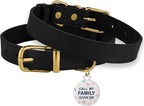 BRONZEDOG Leather Dog Collar with QR ID Tag Basic Pet Collars for Small Mini Dogs Cats Puppies (9-11 Inch (Pack of 1), Black & Gold Buckle)