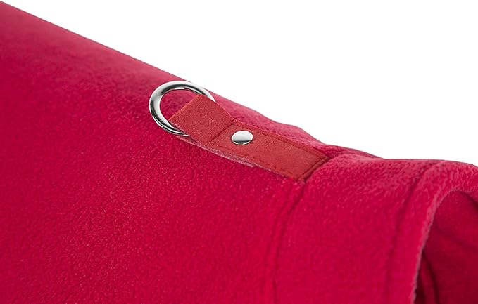 Gooby Fleece Vest Dog Sweater - Red, Small - Warm Pullover Fleece Dog Jacket with O-Ring Leash for Small to Medium Dogs