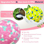 Petcare 2 Pack Dog Balls Toys for Aggressive Chewers Indestructible Tennis Balls for Medium Large Dogs Water Toy Chew Ball Tough Durable Big Dog Toys Bouncing Ball for Dogs to Fetch, Pink+Green