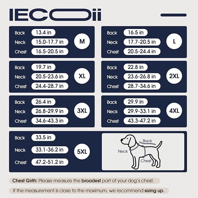 IECOii 5XL Warm Dog Jacket - Waterproof & Windproof, Reflective & Adjustable Coats for Dogs, Cozy Jackets with Fleece Lined for Indoor Outdoor, Khaki, Sizes XXXXXL