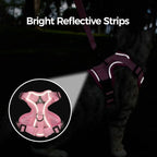 Cat Harness and Leash Set Escape Proof Tactical Large Kitten Harness Emotional Support Cat Vest, Pink, L