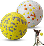 2Pcs Super Bouncy Dog Balls, Fun Indestructible Tennis Balls for Aggressive Chewers, Durable Floating Fetch Toys for Medium and Large Dogs with Lifetime Replacement