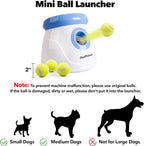 Pet Prime Automatic Dog Ball Thrower Launcher for Small and Medium Dogs, Interative Dog Fetch Machine with 3 Tennis Balls (2'') for Indoor/Outdoor Throwing Game Launch Distance 10-30ft