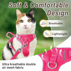 Cat Harness and Leash Set for Walking Escape Proof for Small Large cat Kitten Harness with ID tag Pocket (Pink,XXS)