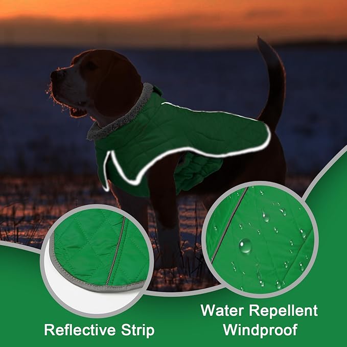 Fragralley Dog Winter Coat, Waterproof Windproof Reflective Fleece Jacket with Harness Hole, Warm Snow Vest for Small Medium Large Dogs, Ideal Gifts